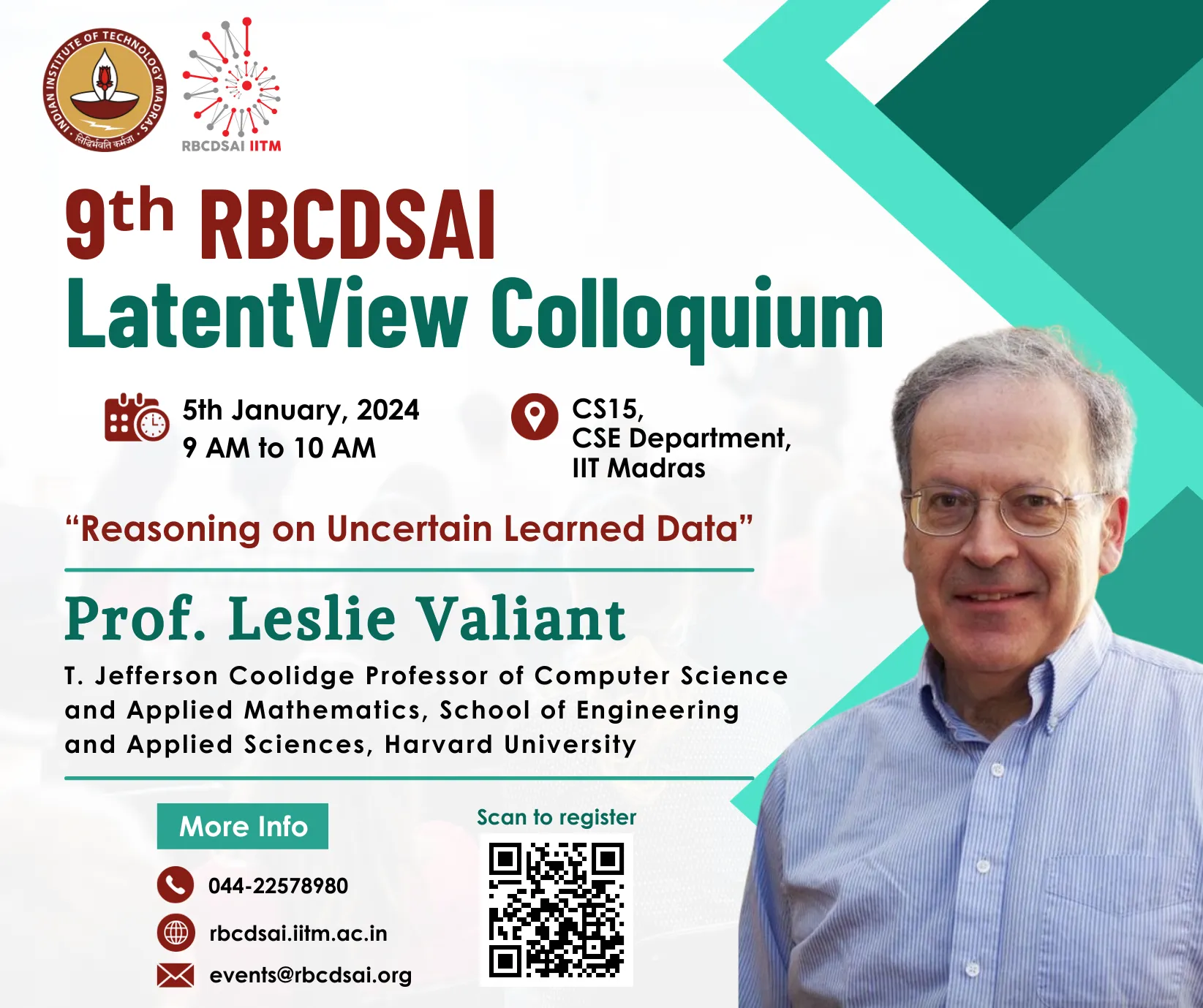 Ninth RBCDSAI LatentView Colloquium by Prof. Leslie Valiant