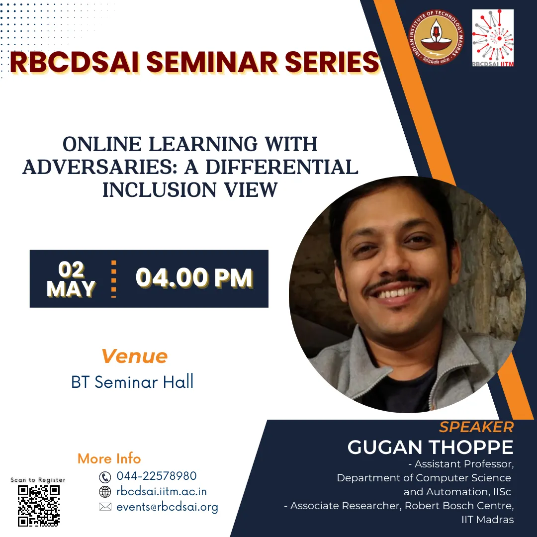 RBCDSAI Seminar by Prof. Gugan Thoppe