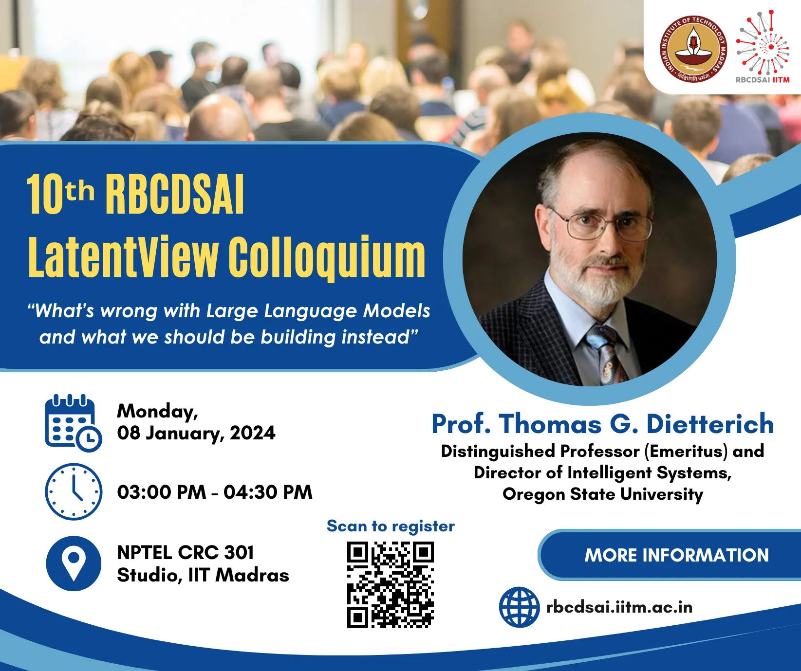 Tenth RBCDSAI LatentView Colloquium by Prof. Thomas G. Dietterich