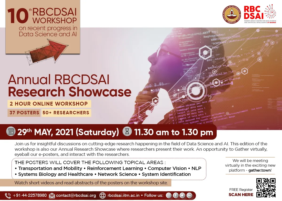 Tenth RBCDSAI Workshop on Recent Progress in Data Science and AI - Annual Research Showcase