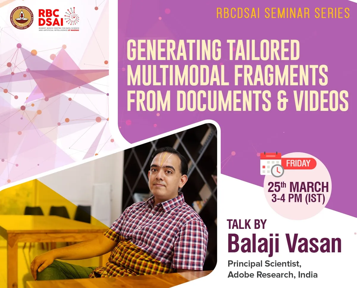 RBCDSAI Seminar - Balaji Vasan