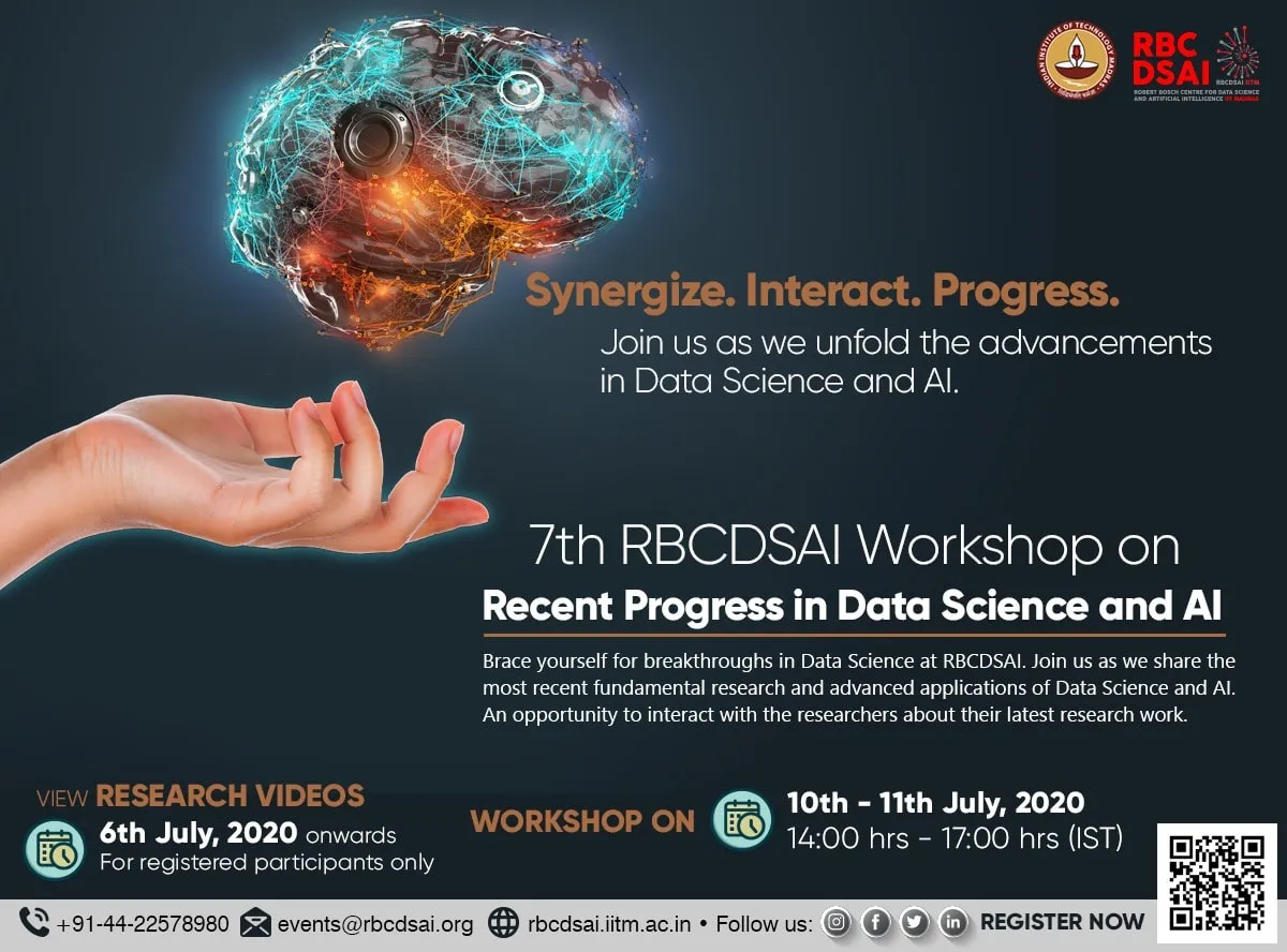 Seventh RBCDSAI Workshop on Recent Progress in Data Science and AI